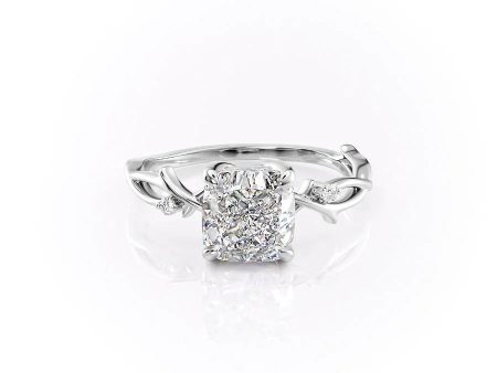 The Twig Set With A 1.5 Carat Cushion Lab Diamond Online Sale