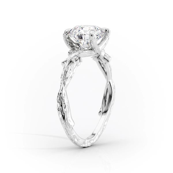 The Textured Twig Set With A 1.5 Carat Pear Lab Diamond Online Hot Sale