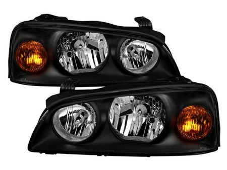 Xtune Crystal Headlights Hyundai Elantra (04-06) [Halogen Models Only] Black w  Amber Corner Lights Online now