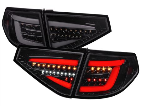 Spec-D Tail Lights Subaru Impreza   WRX   STI Hatchback (08-14) Sequential LED - Black   Smoked   Red Online now