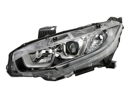 Xtune Projector Headlights Honda Civic (16-18) [Halogen Models -  w  LED DRL Light Bars] Chrome Fashion