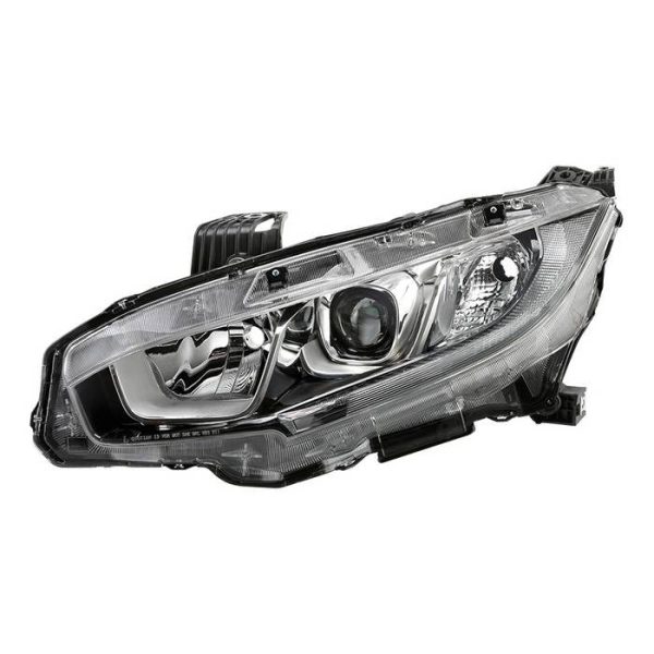 Xtune Projector Headlights Honda Civic (16-18) [Halogen Models -  w  LED DRL Light Bars] Chrome Fashion