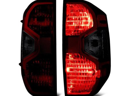 Xtune Tail Lights Toyota Tundra (14-19) [OEM Style] Chrome Housing | Red Smoked Lens Discount