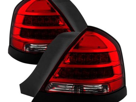 Xtune LED Tail Lights Ford Crown Victoria (98-11) [Police Interceptor Style] Chrome Housing | Red Lens Hot on Sale