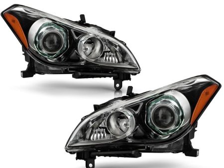 Xtune Projector Headlights Infiniti M37 (11-14) [Non-AFS w  Technology Pkg & Xenon HID Models] Black w  Amber Turn Signal Lights Cheap