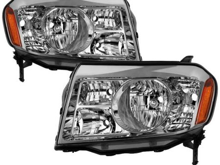 Xtune Headlights Honda Pilot (09-11) [OEM Style] Chrome w  Amber Turn Signal Lights Online Sale