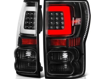 Xtune LED Tail Lights Toyota Tacoma (07-13) [C-Shape LED Tube] Black Housing | Clear Lens or Chrome Housing | Smoked Lens Fashion