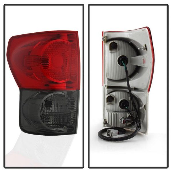 Xtune Tail Lights Toyota Tundra (2007-2009) [OEM Style] Chrome Housing | Red Smoked Lens Hot on Sale