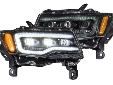 Morimoto Headlights Jeep Grand Cherokee (14-22) w  Sequential LED Turn Signal - XB LED - Black For Cheap