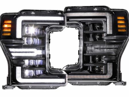 Morimoto Headlights Ford Super Duty (2017-2019) [w  Sequential LED Turn] XB Hybrid - Black Online Hot Sale