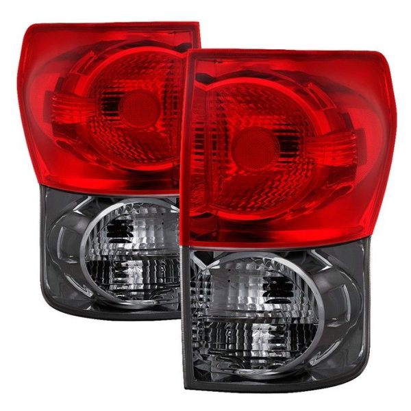 Xtune Tail Lights Toyota Tundra (2007-2009) [OEM Style] Chrome Housing | Red Smoked Lens Hot on Sale