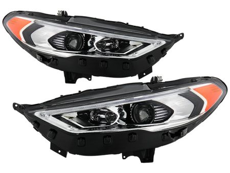 Xtune Projector Headlights Ford Fusion (17-19) [w   Sequential Signal LED DRL] Chrome Hot on Sale