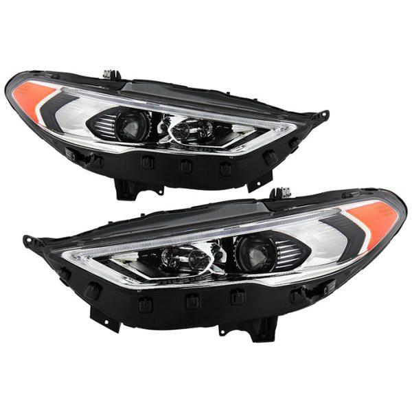 Xtune Projector Headlights Ford Fusion (17-19) [w   Sequential Signal LED DRL] Chrome Hot on Sale