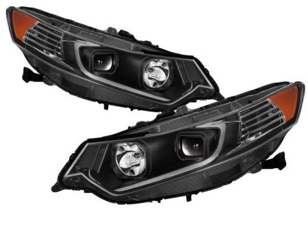 Xtune Projector Headlights Acura TSX (09-14) [w  DRL LED Light Bar] Black or Chrome w  Amber Turn Signal Lights Cheap