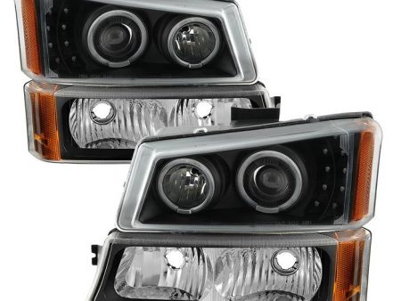 Xtune Projector Headlights Chevy Silverado (03-06) [Black w  Amber Turn Signal Light] w  or w o Bumper Lights Online now