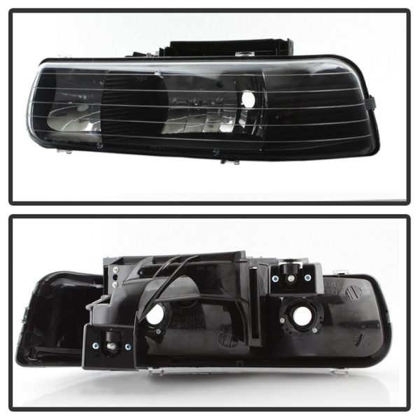 Xtune Crystal Headlights Chevy Silverado (99-02) [w  or w o Bumper Lights] Black   Black Smoke   Smoke on Sale