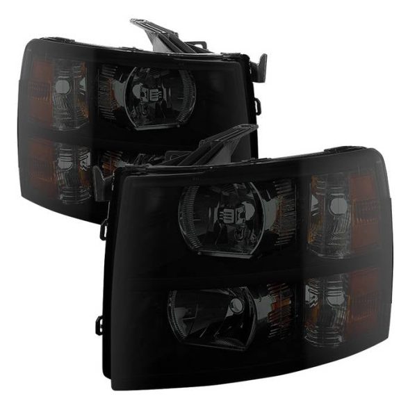 Xtune Crystal Headlights Chevy Silverado (07-14) [Optional DRL LED Lights] Black   Chrome   Smoke Sale