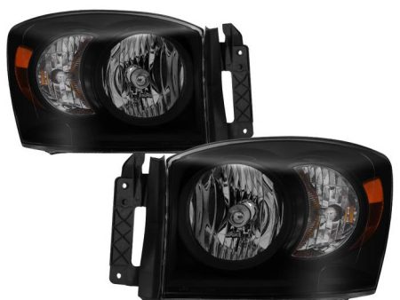 Xtune Crystal Headlights Dodge Ram (06-09) Black Smoked or Smoke w  Amber Turn Signal Light Online