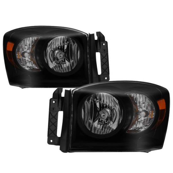 Xtune Crystal Headlights Dodge Ram (06-09) Black Smoked or Smoke w  Amber Turn Signal Light Online