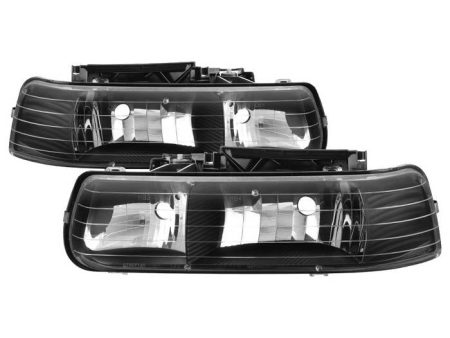 Xtune Crystal Headlights Chevy Silverado (99-02) [w  or w o Bumper Lights] Black   Black Smoke   Smoke on Sale