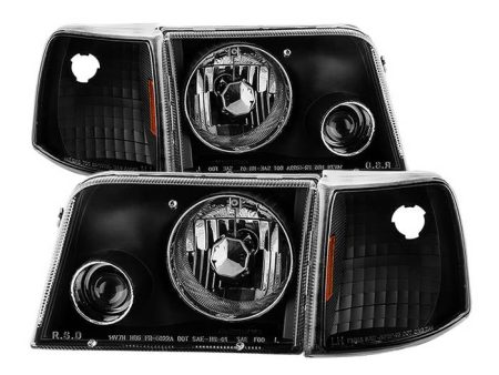 Xtune Projector Headlights Ford Ranger (93-97) Black or Chrome w  Corner Lights Hot on Sale