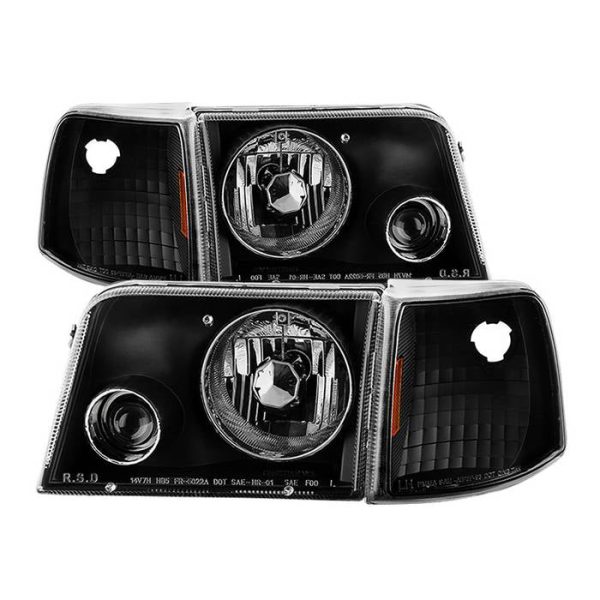 Xtune Projector Headlights Ford Ranger (93-97) Black or Chrome w  Corner Lights Hot on Sale