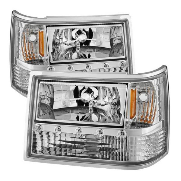 Xtune Crystal Headlights Jeep Grand Cherokee (93-98) Black or Chrome w  Amber Turn Signal Lights Cheap