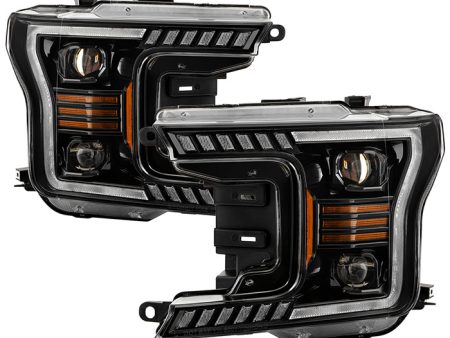 Xtune Projector Headlights Ford F150 (18-20) [2 Full LED] Amber or White DRL  Sequential LED Signal Online Sale