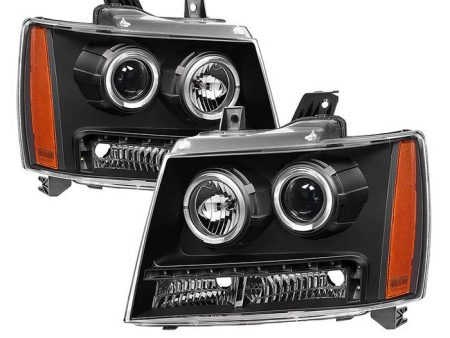 Xtune Projector Headlights Chevy Suburban (07-14) [w  Halo LED Lights] Black or Black Smoked w  Amber Turn Signal Light Sale