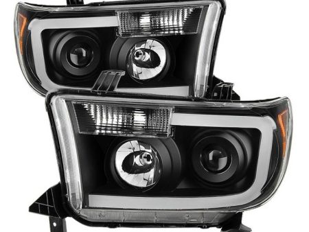 Xtune Projector Headlights Toyota Sequoia (08-13) [w  LED Light Bar] Black   Black Smoked   Chrome w  Amber Turn Signal Lights Sale