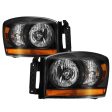 Xtune Headlights Dodge Ram (06-09) [OEM Style] w  Chrome Bezel & Amber Bar For Discount