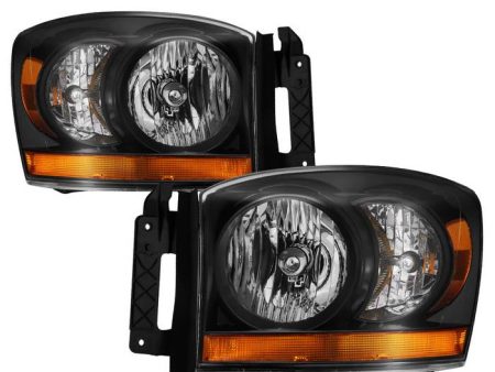 Xtune Headlights Dodge Ram (06-09) [OEM Style] w  Chrome Bezel & Amber Bar For Discount