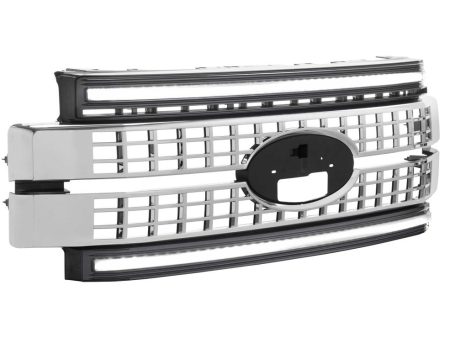 Morimoto LED DRL Grill Ford F250 F350 Super Duty (2017-2019) XB LED - Chrome w  Amber LED For Discount