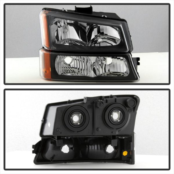 Xtune Crystal Headlights Chevy Silverado (03-07) [w  Bumper Lights] Black   Smoke For Cheap