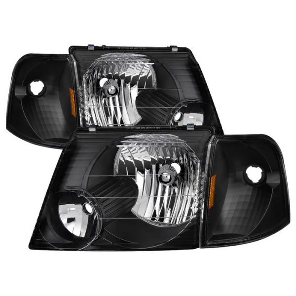 Xtune Headlights Ford Explorer 4Dr (02-05) [OEM Style w  Corner 4pcs sets] Black w  Amber Signal Lights For Cheap