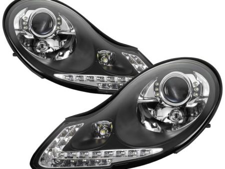 Xtune Projector Headlights Porsche Boxster 986 (97-04) 911   996 (99-02) [w  Switchback DRL LED Lights] Black or Chrome w  Amber Turn Signal Lights Online now