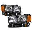 Xtune Crystal Headlights GMC Sierra (1999-2006) [w  Bumper Lights] Black on Sale