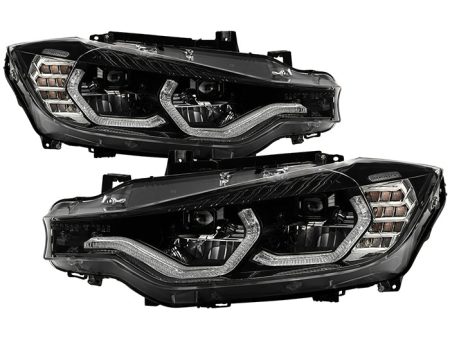 Xtune Projector Headlights BMW F30 3 Series (12-19) [w LED DRL] Black   Black Smoke   Chrome w  Amber Turn Signal Lights Sale