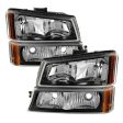 Xtune Crystal Headlights Chevy Silverado (03-07) [w  Bumper Lights] Black   Smoke For Cheap