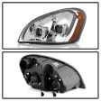 Xtune Projector Headlights Freightliner Cascadia (08-17) [LED Tube DRL] Chrome w  Amber Turn Signal Lights For Discount