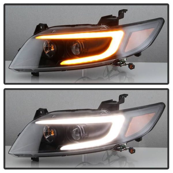 Xtune Projector Headlights Infiniti FX35  FX45 (03-08) [DRL Light Bar Switchback] Black or Chrome w  Amber Turn Signal Lights on Sale