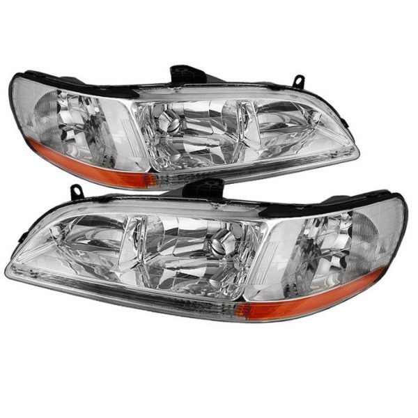 Xtune Crystal Headlights Honda Accord (98-02) Chrome w  Amber Turn Signal Lights Sale