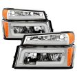 Xtune Headlights Chevy Colorado (04-12) [Light Bar DRL w  Bumper Lights] Black or Chrome w  Amber Turn Signal Light Hot on Sale