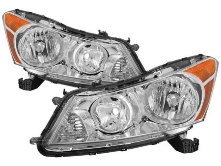 Xtune Crystal Headlights Honda Accord Sedan (08-12) [Halogen Only] Black w  Amber Turn Signal Lights Fashion