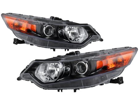 Xtune Projector Headlights Acura TSX (09-13) [HID Xenon Model] Black w  Amber Turn Signal Lights Fashion