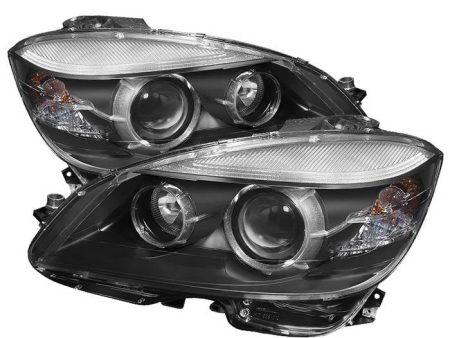 Xtune Projector Headlights Mercedes C-Class (08-11) [w  AFS. HID fit] Black w  Amber Turn Signal Light Discount