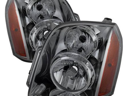 Xtune Crystal Headlights GMC Yukon Non-Denali (07-14) Smoke Chrome w  Amber Turn Signal Light Supply