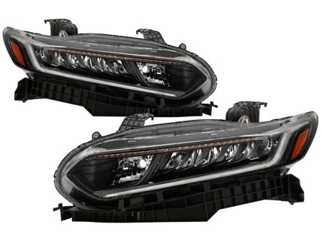 Xtune Full LED Headlights Honda Accord Sedan (18-20) [w  LED DRL Light] Black w  Amber Turn Signal Lights Online now