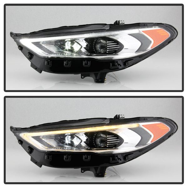 Xtune Projector Headlights Ford Fusion (17-19) [w   Sequential Signal LED DRL] Chrome Hot on Sale