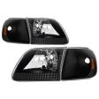 Xtune Crystal Headlights Ford Expedition (97-02) [w  Corner Lights] Black   Black Smoke  Smoke Hot on Sale